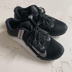 Black with silver Nike Metcon 6 CrossFit shoes